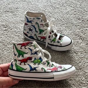 Converse Chuck Taylor Kids Size 12 High Top All Star Dinosaur Sneakers Dino